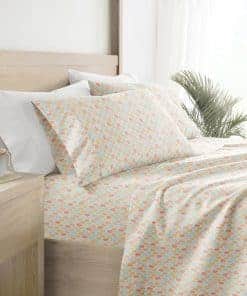 Juego de sábanas de microfibra estampada de -Amarillo Otoño