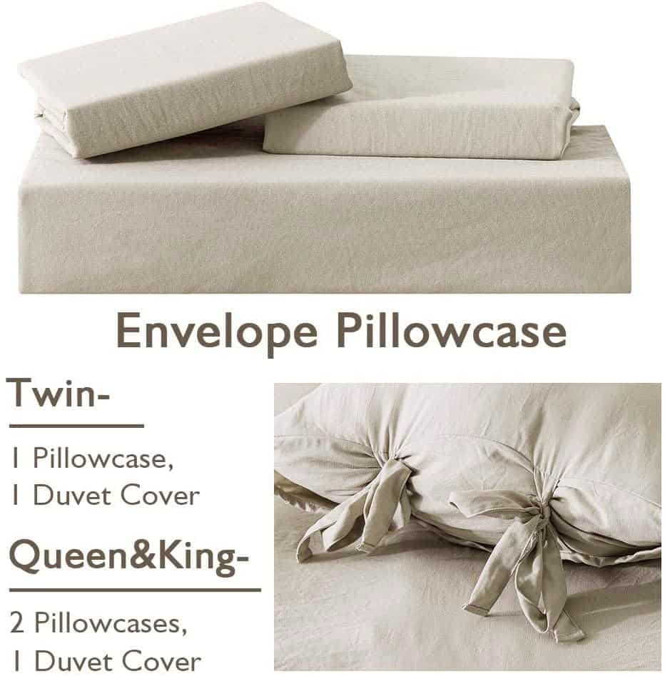 Funda de edredón para cama individual color caqui annadaif, - Imagen 7