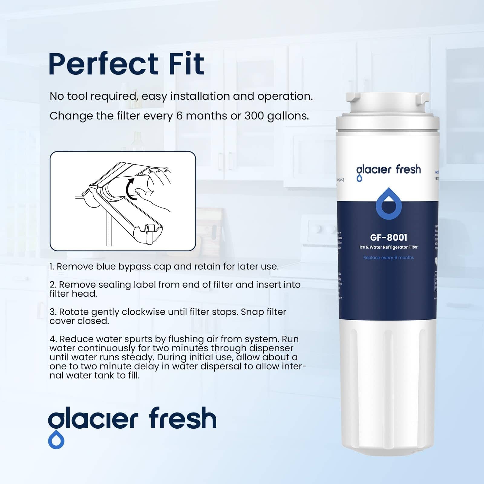 Filtro de Agua para Refrigerador GLACIER FRESH UKF8001 - Imagen 7