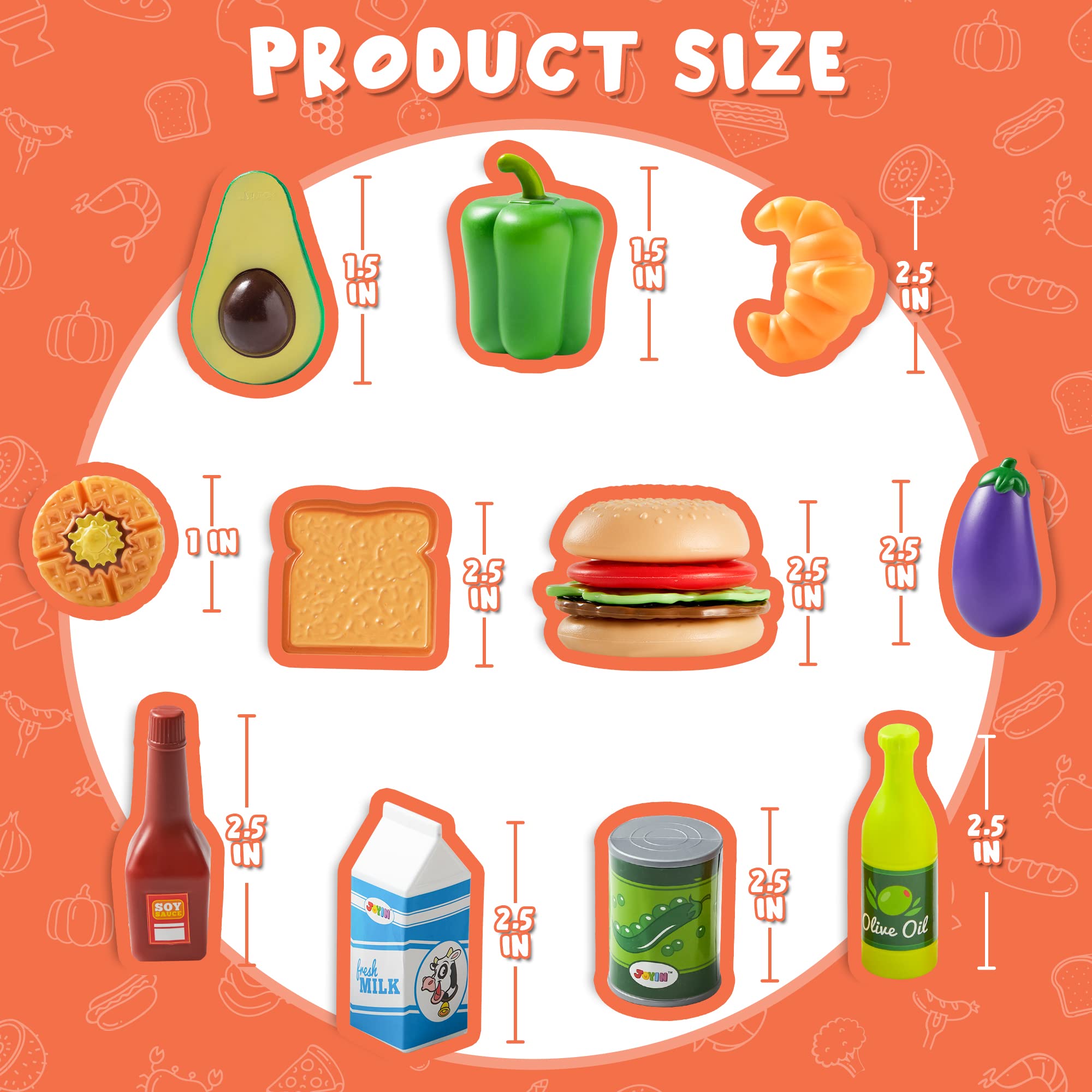 Set de Alimentos de Juego JOYIN 135 Piezas Set de Cocina de - Imagen 6