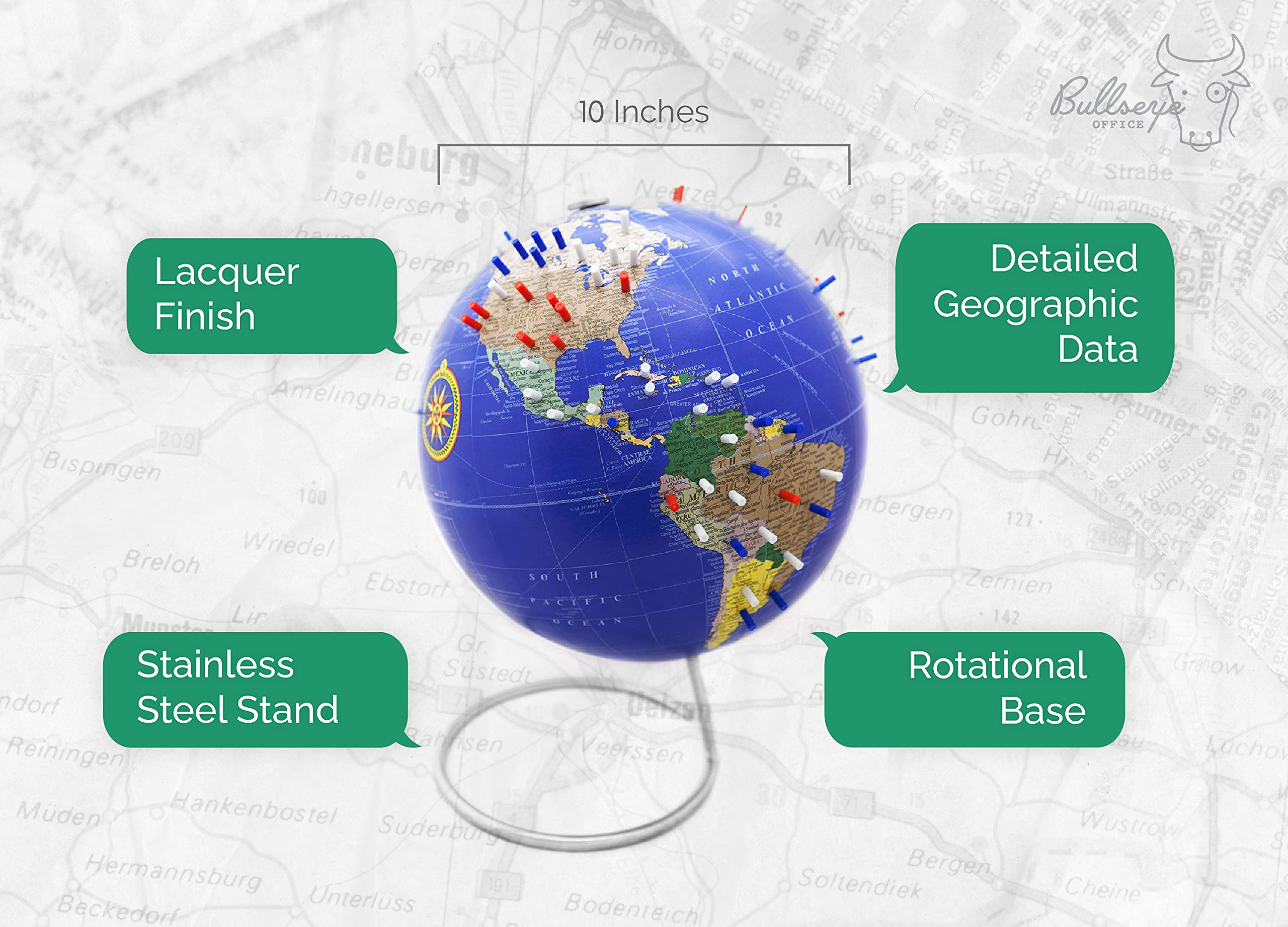 Globo Magnético del Mundo, Esfera Magnética de 10" de Pie - Imagen 6