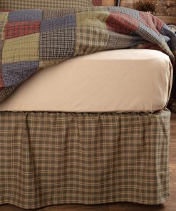 Falda de cama plisada de cuadros estilo rústico Cedro Ridge