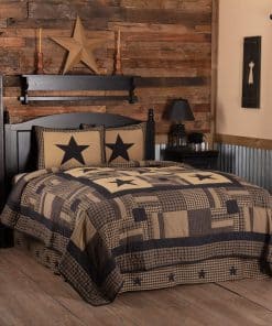 Juego de Edredón de 2 Piezas VHC Brands Black Check Star