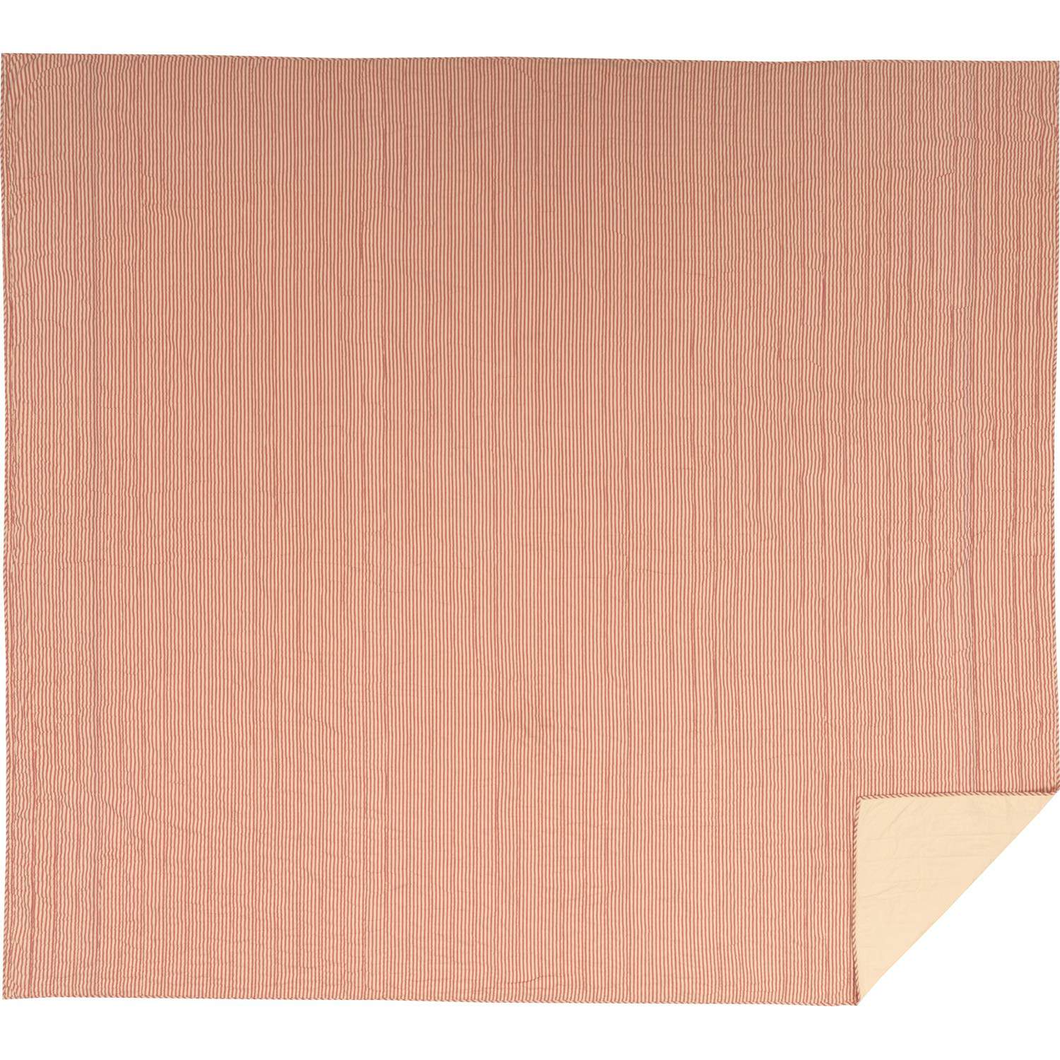 VHC Brands Sawyer Mill Ticking Striped -Rojo País, Beige Osc