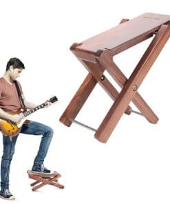 Taburete de pie de guitarra de madera, taburete de pie de