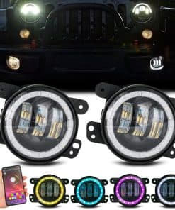 LQQDP 2pcs 4" Pulgadas RGB Halo Angel Eyes DRL Luces de