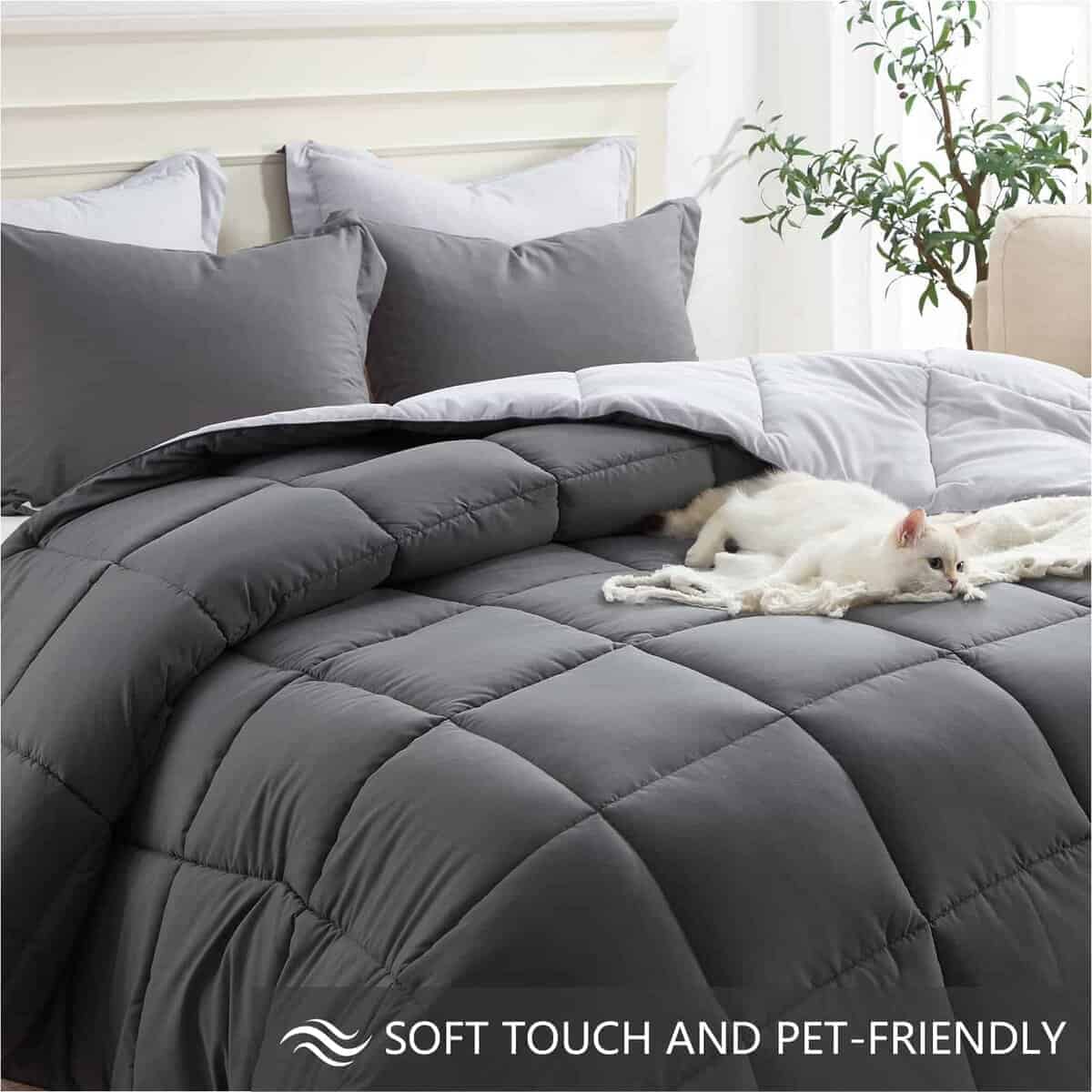 Juego de edredón Homelike Moment Queen Gris, Edredones - Imagen 5