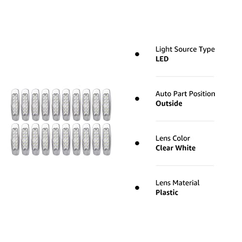 20 Luces Marcadoras Laterales Blancas Ledvillage de 6.4 - Imagen 11