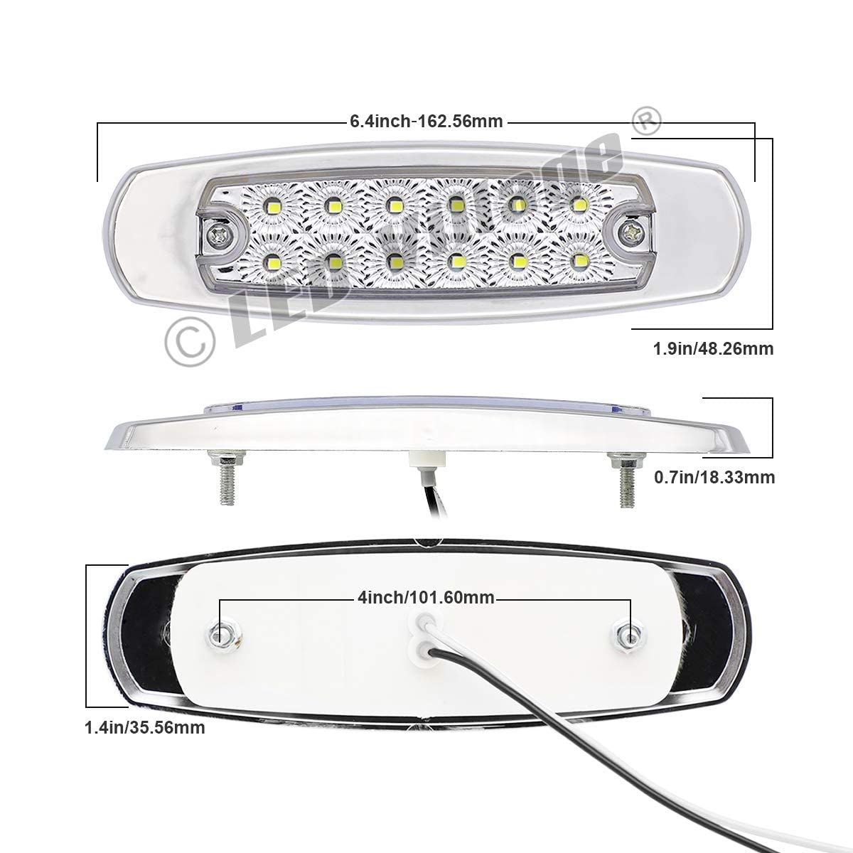 20 Luces Marcadoras Laterales Blancas Ledvillage de 6.4 - Imagen 4