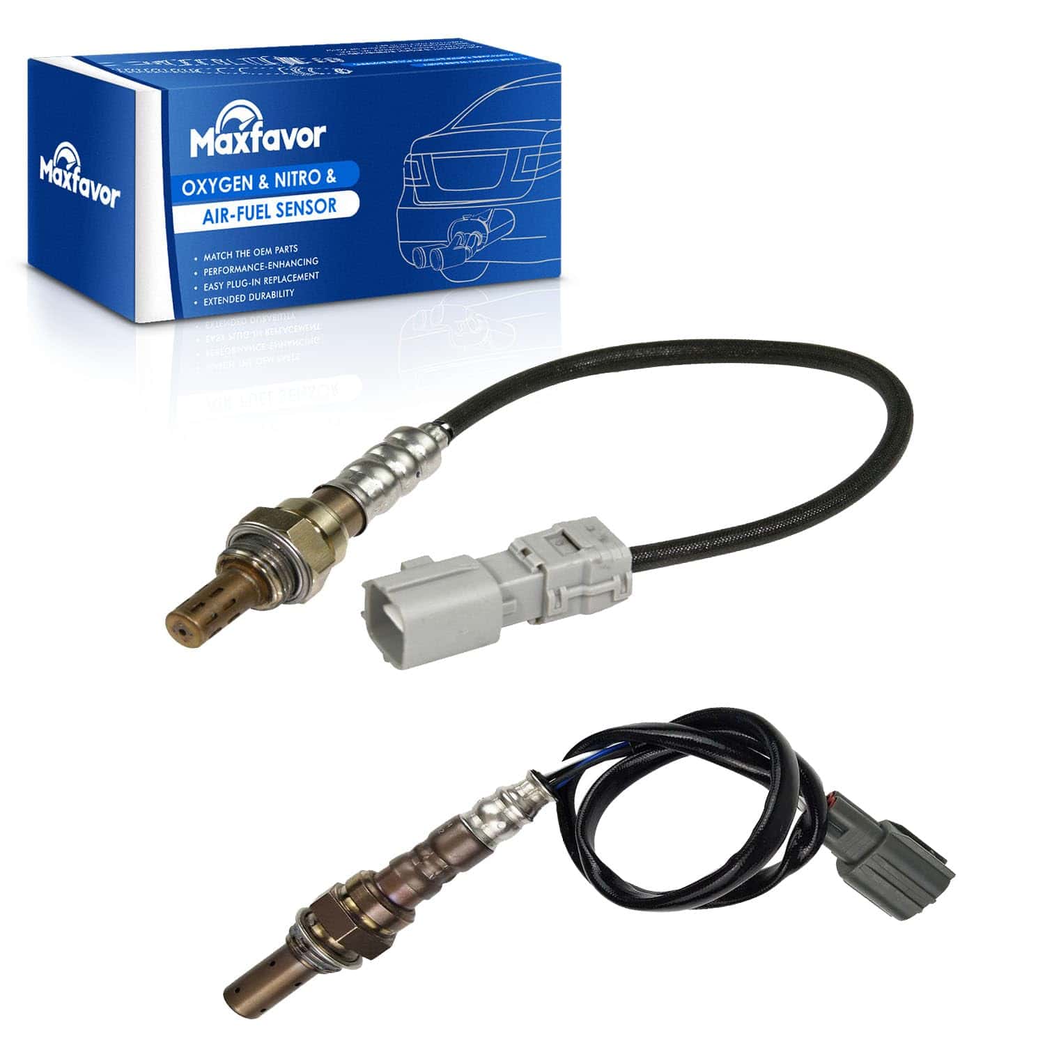 Maxfavor 2Pcs Sensor de Oxígeno Arriba y Abajo 02 Sensor