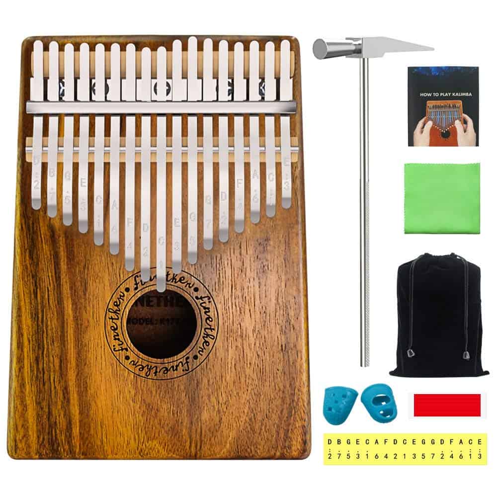 Kalimba Thumb Piano 17 Teclas Anordsem, Cuerpo de Madera de
