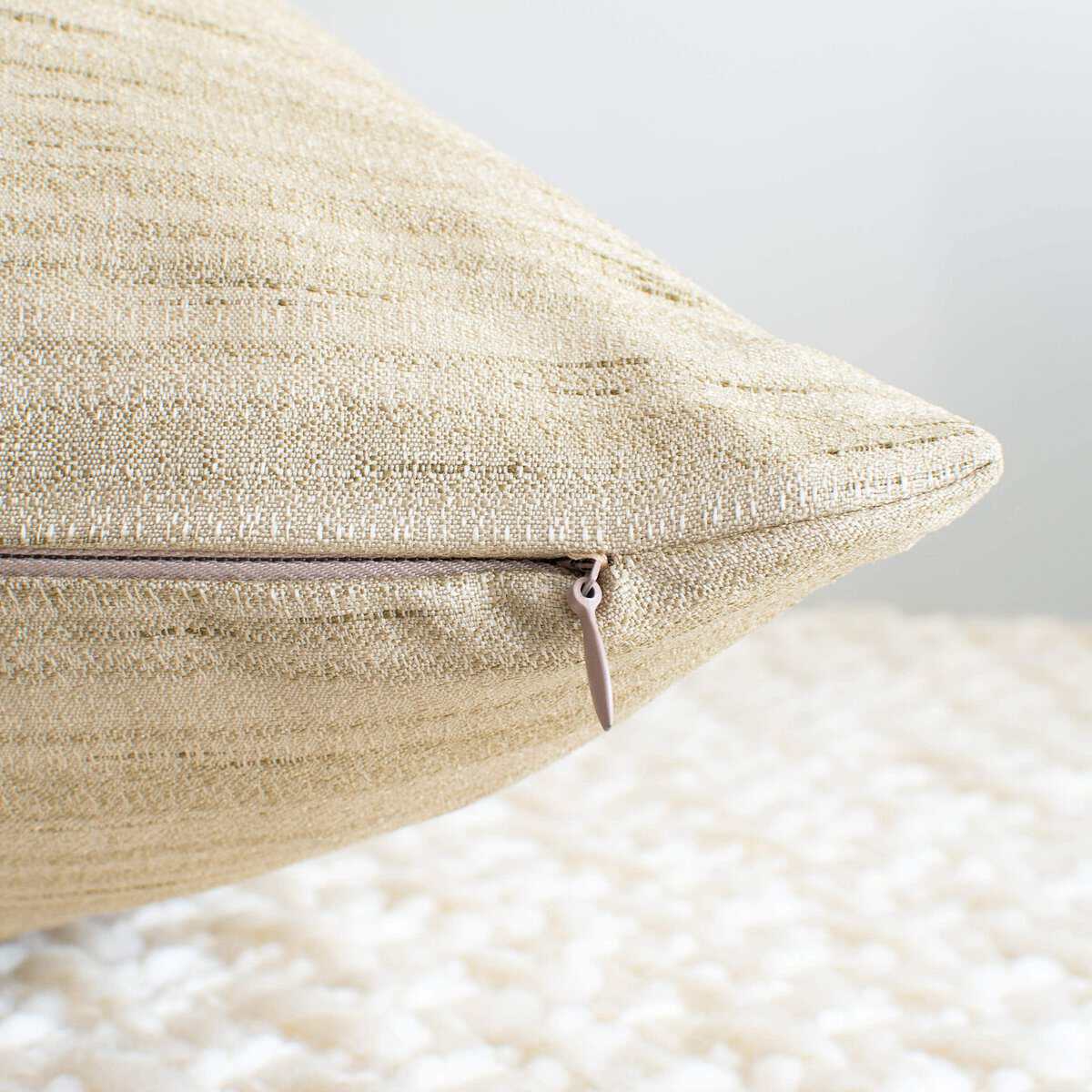 Funda de Almohada Decorativa Beige para Euro Sham Marrón - - Imagen 3