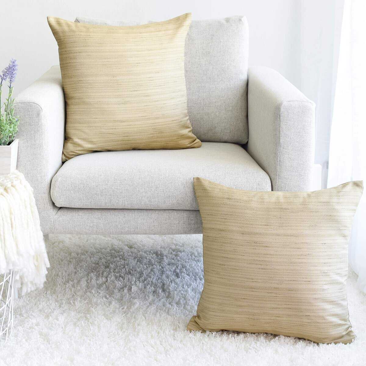 Funda de Almohada Decorativa Beige para Euro Sham Marrón - - Imagen 4