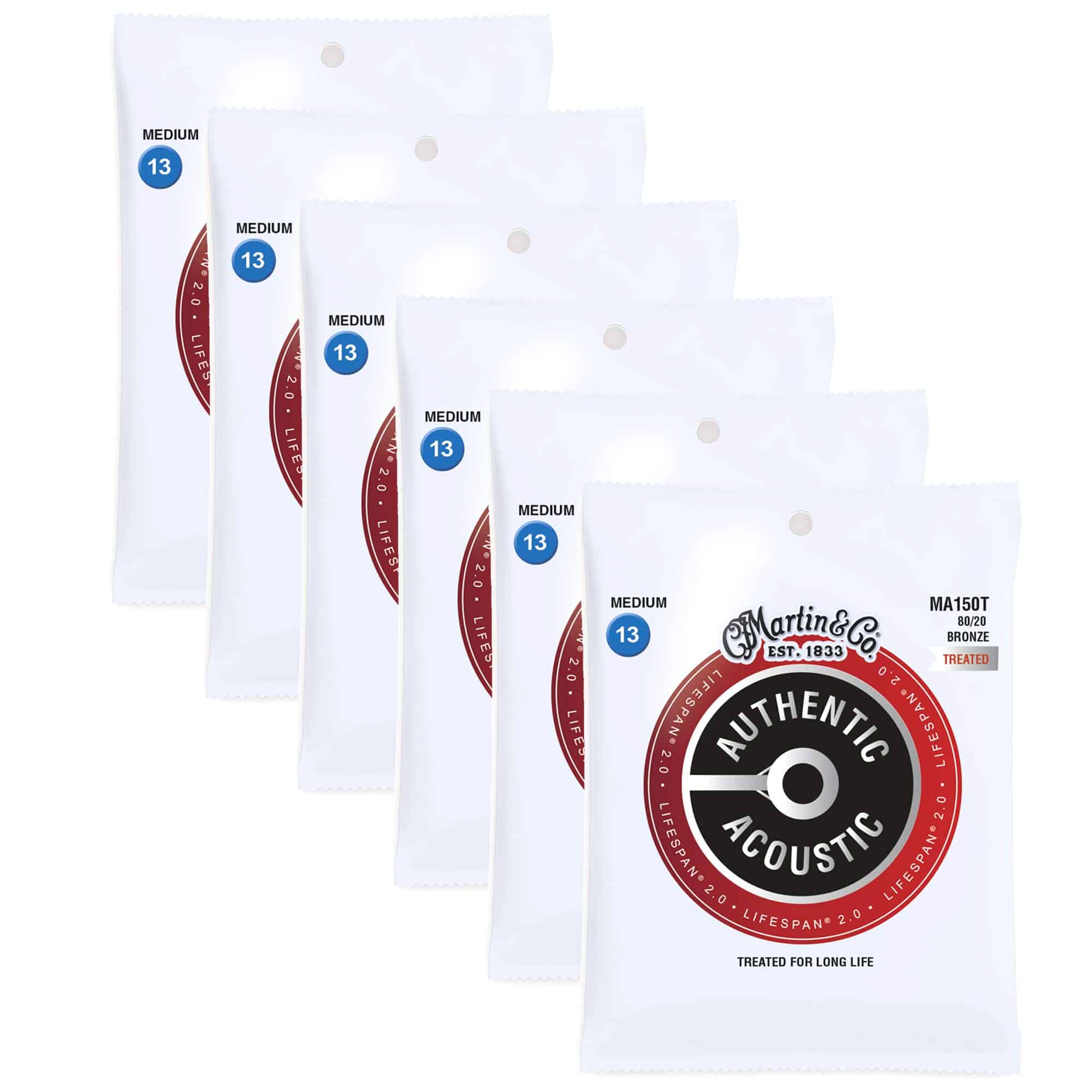 Martin MA150T Cuerdas de Guitarra Acústica Auténtica