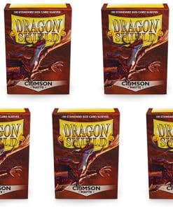 5 Packs Dragon Shield Matte Crimson Estándar Tamaño 100 ct