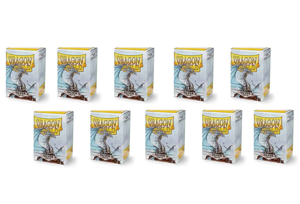 10 Paquetes de Dragon Shield Matte Silver Tamaño Estándar