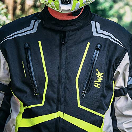 Chamarra de Motocicleta HWK para -Verde Hi-Vis - Imagen 9