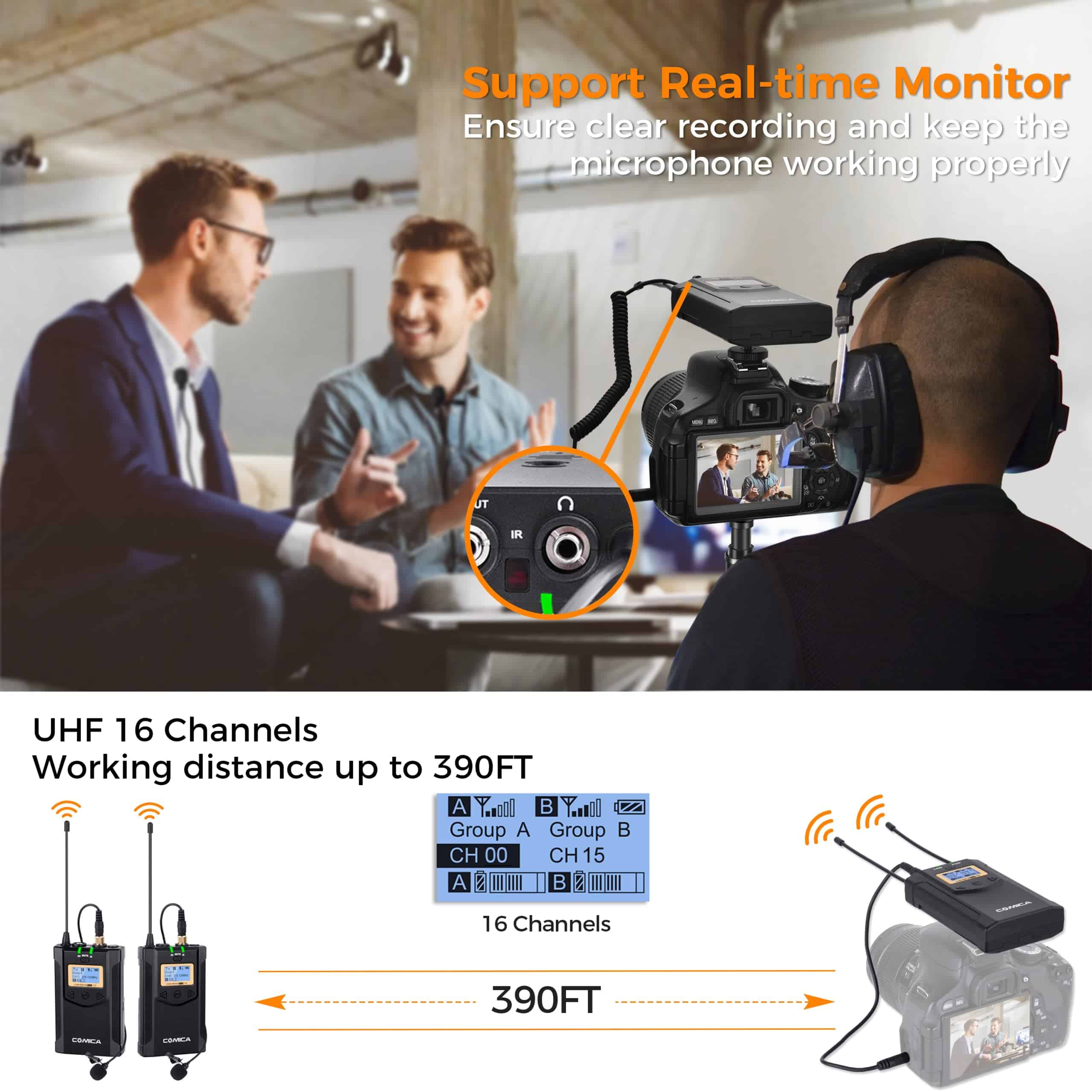 Micrófono Lavalier Inalámbrico, con Bolsa de Transporte, - Imagen 9