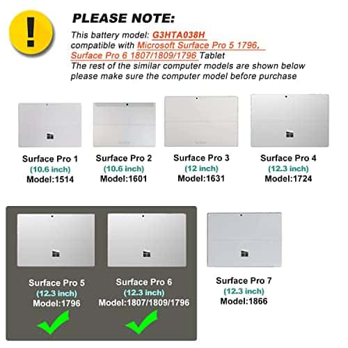 Batería G3HTA038H para Microsoft Surface Pro 5th (Modelo - Imagen 6