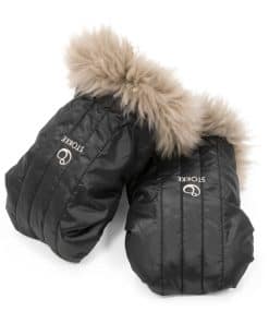 Manoplas para cochecito Stokke, negro ónix - Forro de lana