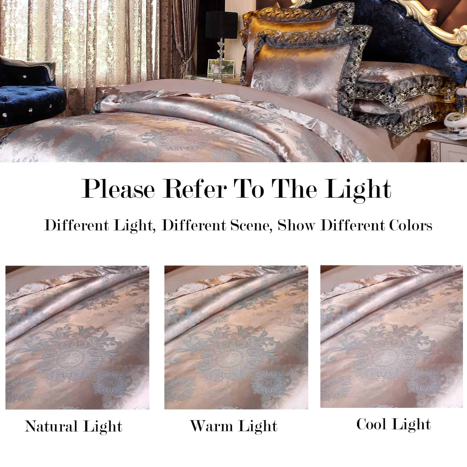 Juego de Funda de Edredón de Jacquard Europeo Elegante con - Imagen 4