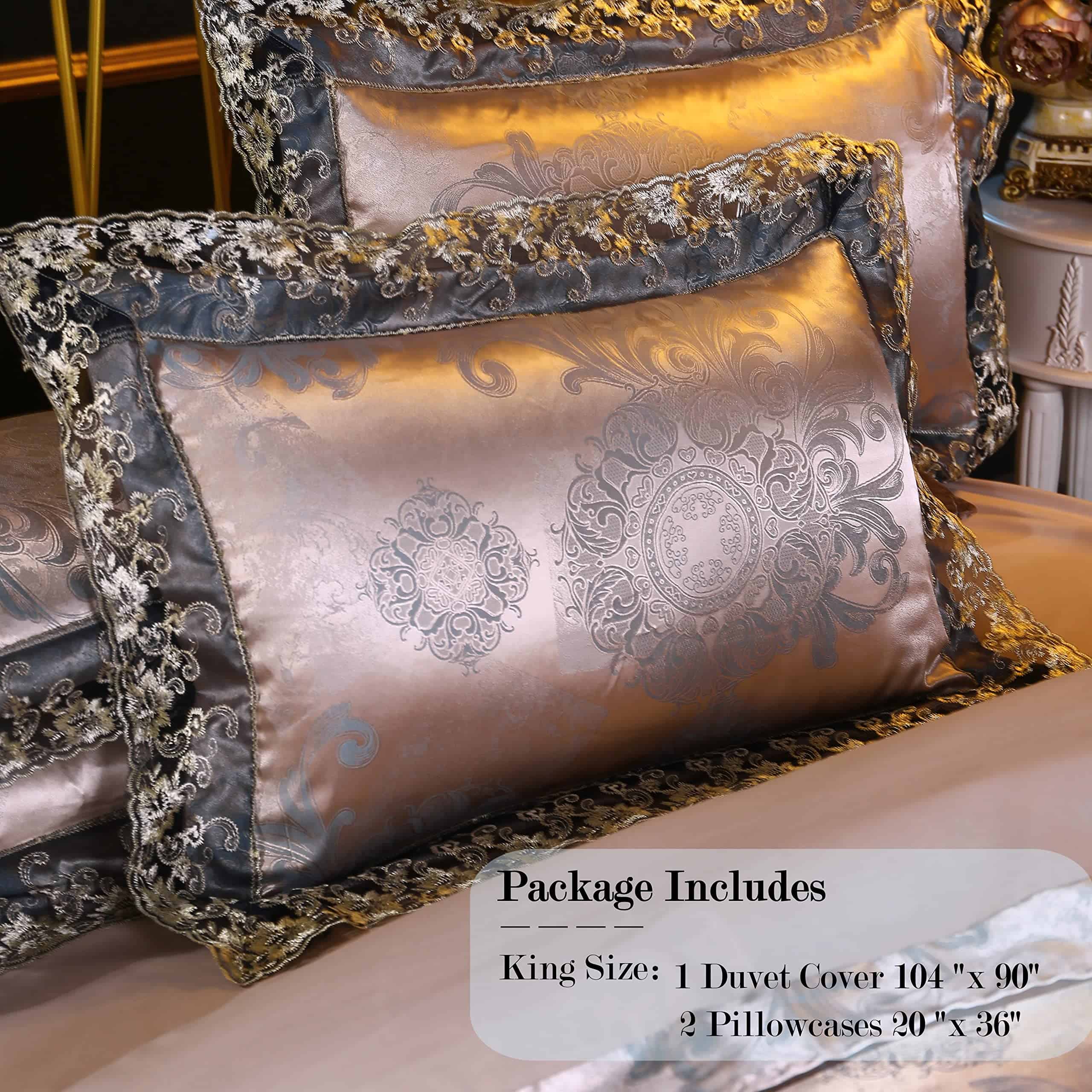 Juego de Funda de Edredón de Jacquard Europeo Elegante con - Imagen 7