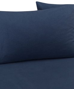 Juego de sábanas de franela DEANNA 100% algodón (Twin, Azul