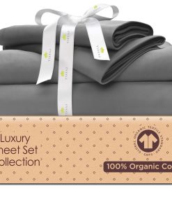 Juego de sábanas de algodón orgánico Tissaj -Gris Ahumado