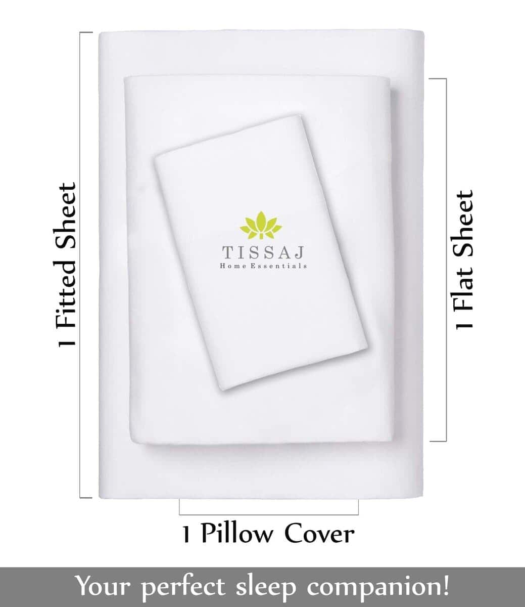 Juego de Sábanas de Algodón Orgánico Tissaj Tamaño Twin - - Imagen 4