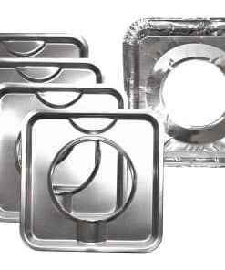 Range Kleen Chrome Square Range Drip Pan/Yellow Label