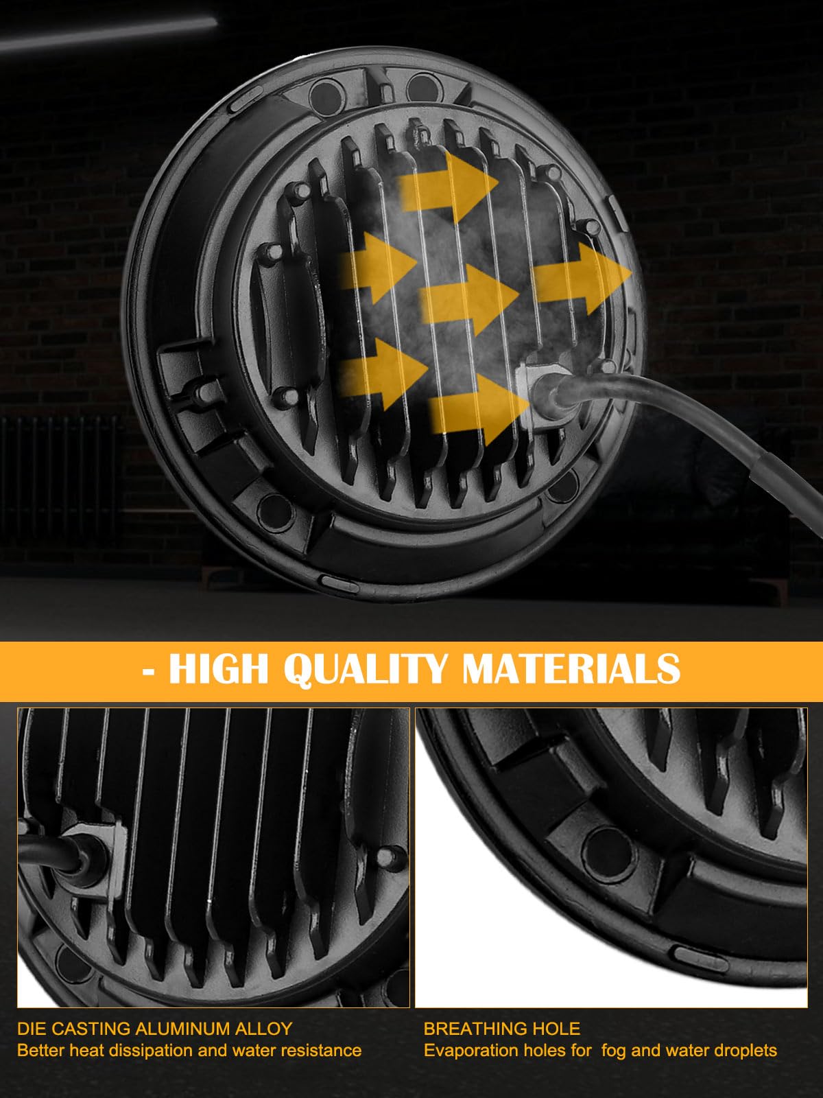 YEEGO DIRECT Faro LED de 7 pulgadas Halo, Ojos de Ángel DRL - Imagen 4