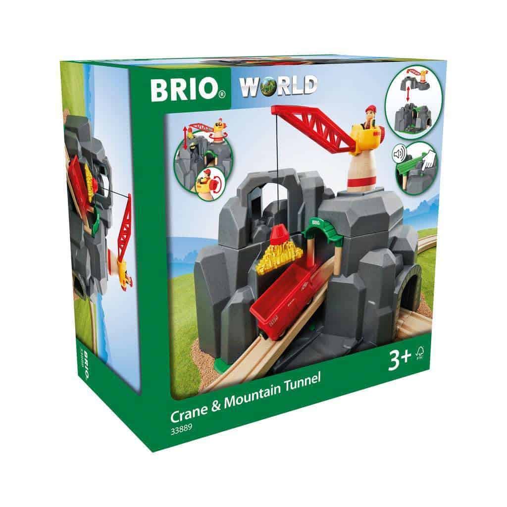 BRIO World - 33889 Grúa y Túnel de Montaña | Juego de Tren