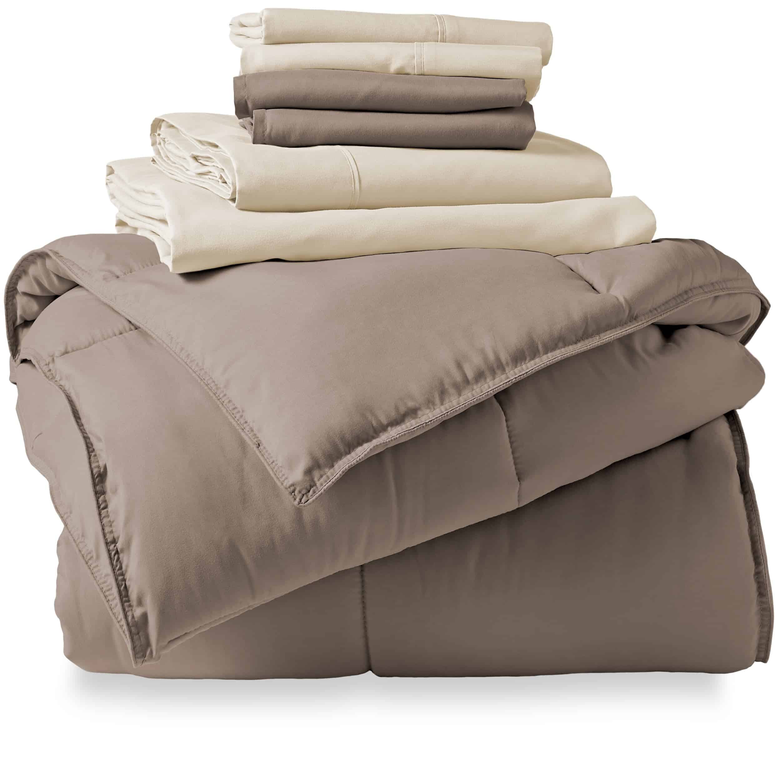 Set de sábanas y edredón de 7 piezas Bare Home - Tamaño