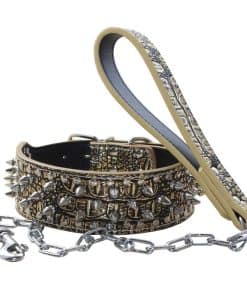 Collar de perro con tachuelas punk de remache con hebilla