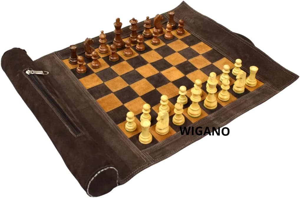 Juego de Ajedrez de Cuero Genuino WIGANO 19"X15" (Tamaño - Imagen 4