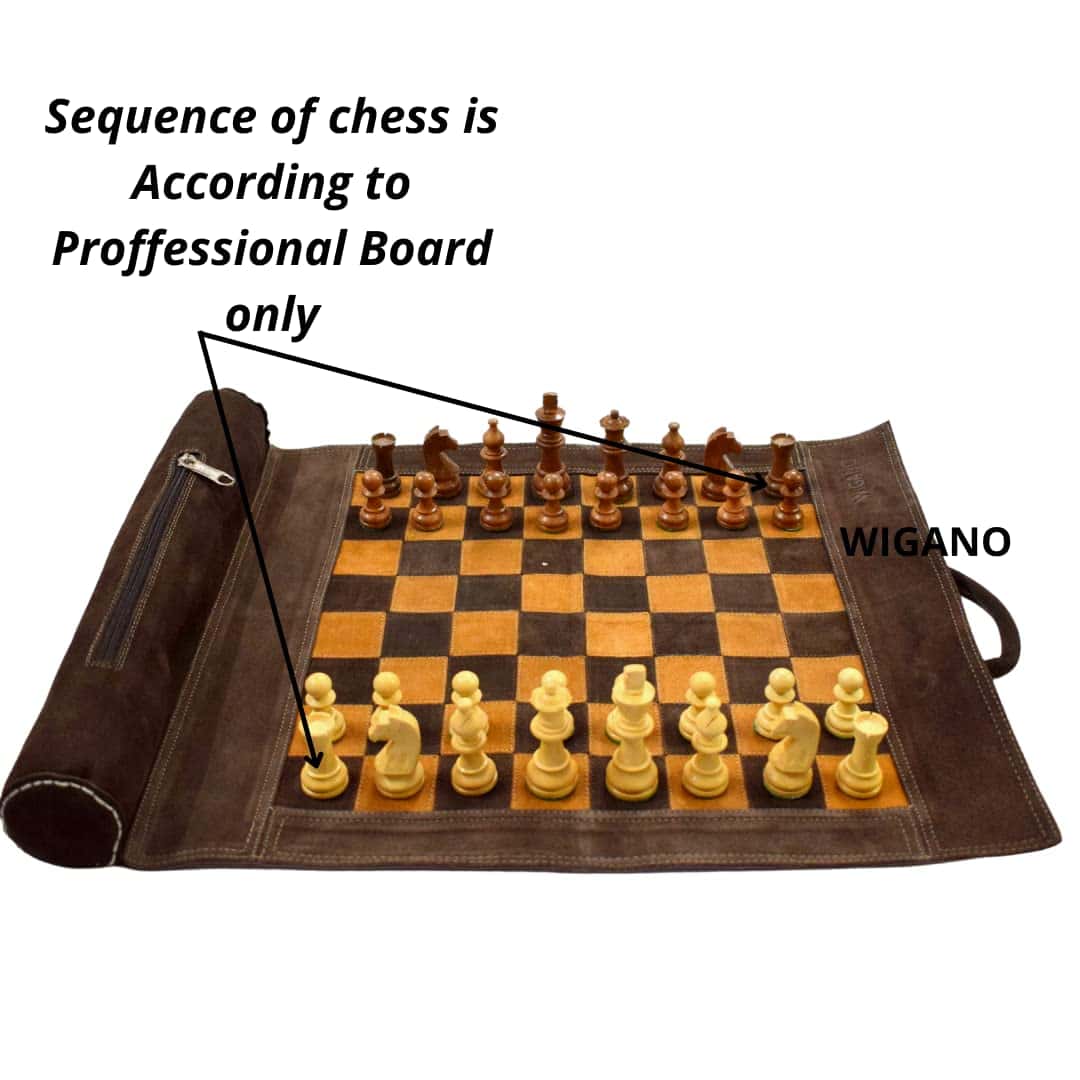 Juego de Ajedrez de Cuero Genuino WIGANO 19"X15" (Tamaño - Imagen 3