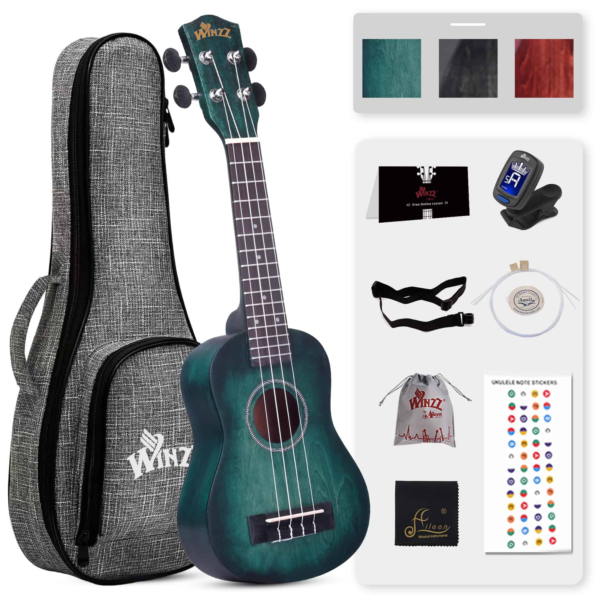 WINZZ HAND RUBBED Series - Ukulele Soprano de 21 Pulgadas