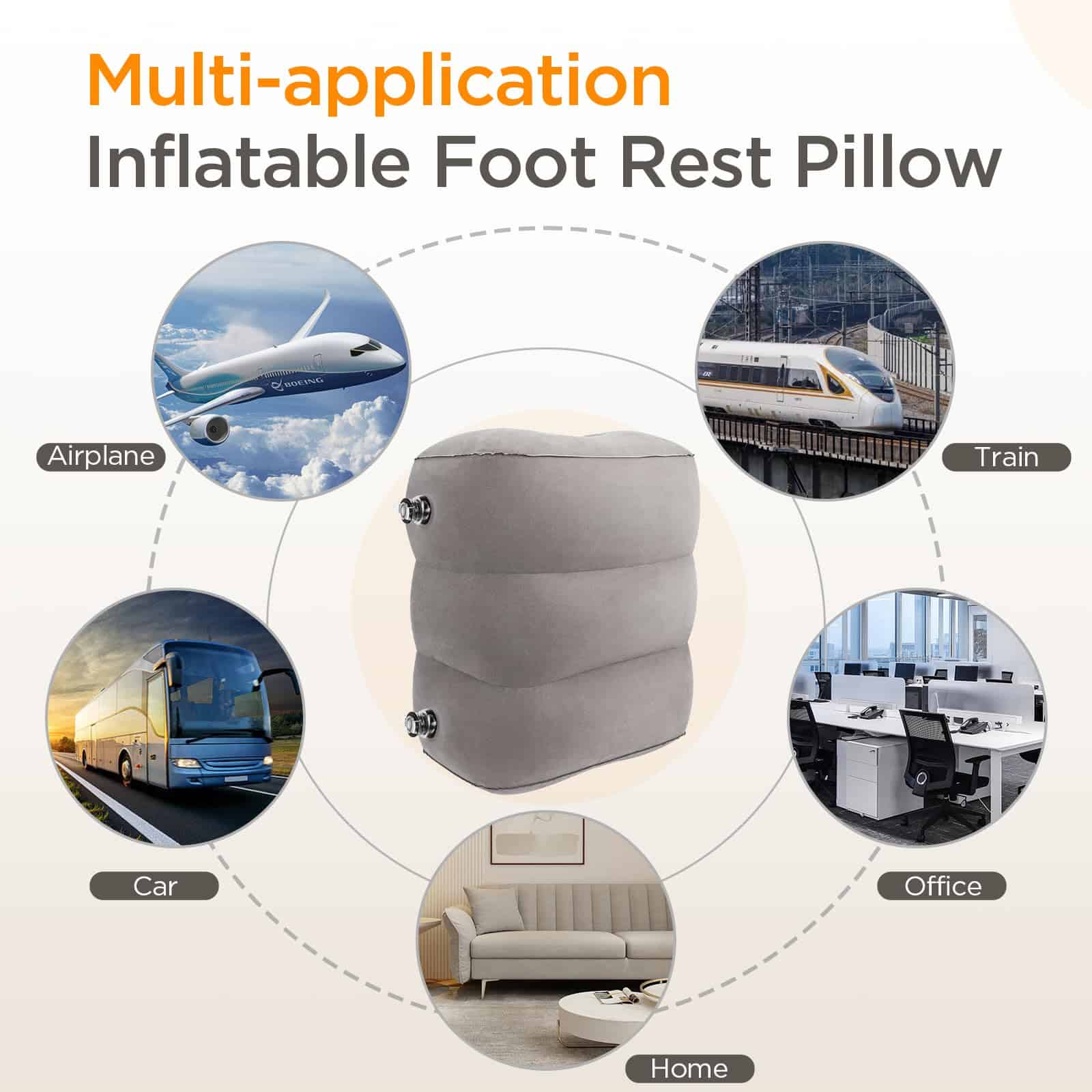 Almohada Inflable para Reposapiés de Viaje (Paquete de 2) - Imagen 4