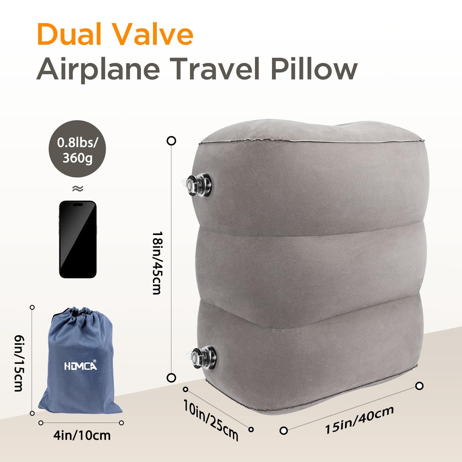 Almohada Inflable para Reposapiés de Viaje (Paquete de 2) - Imagen 5