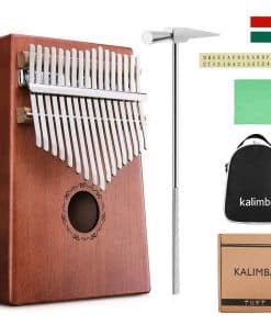 Piano de Pulgar Kalimba de 17 Teclas de Cuerpo de Caoba,
