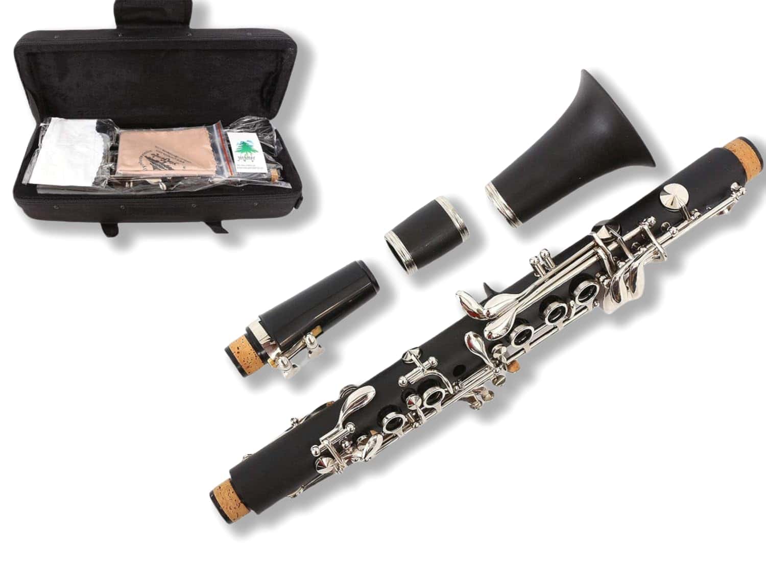 Yinfente Clarinete Profesional de Ebano Eb Llave 2 Barriles