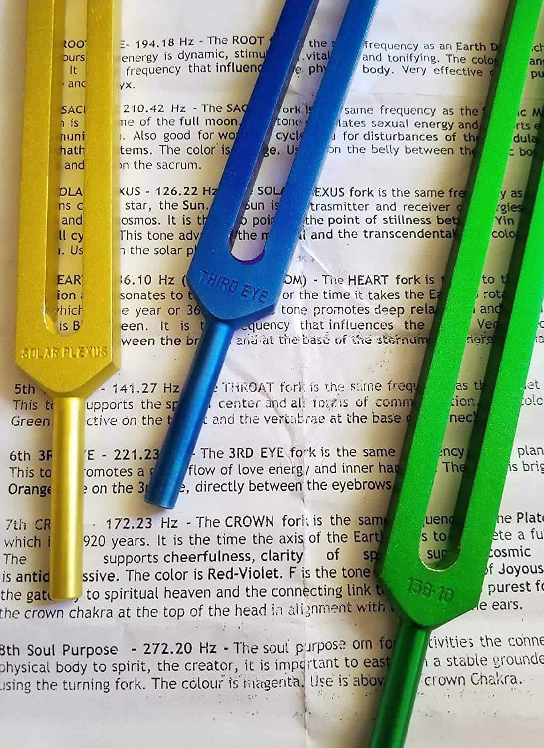 Set de 8 tenedores de sintonización del color del Chakra - Imagen 4