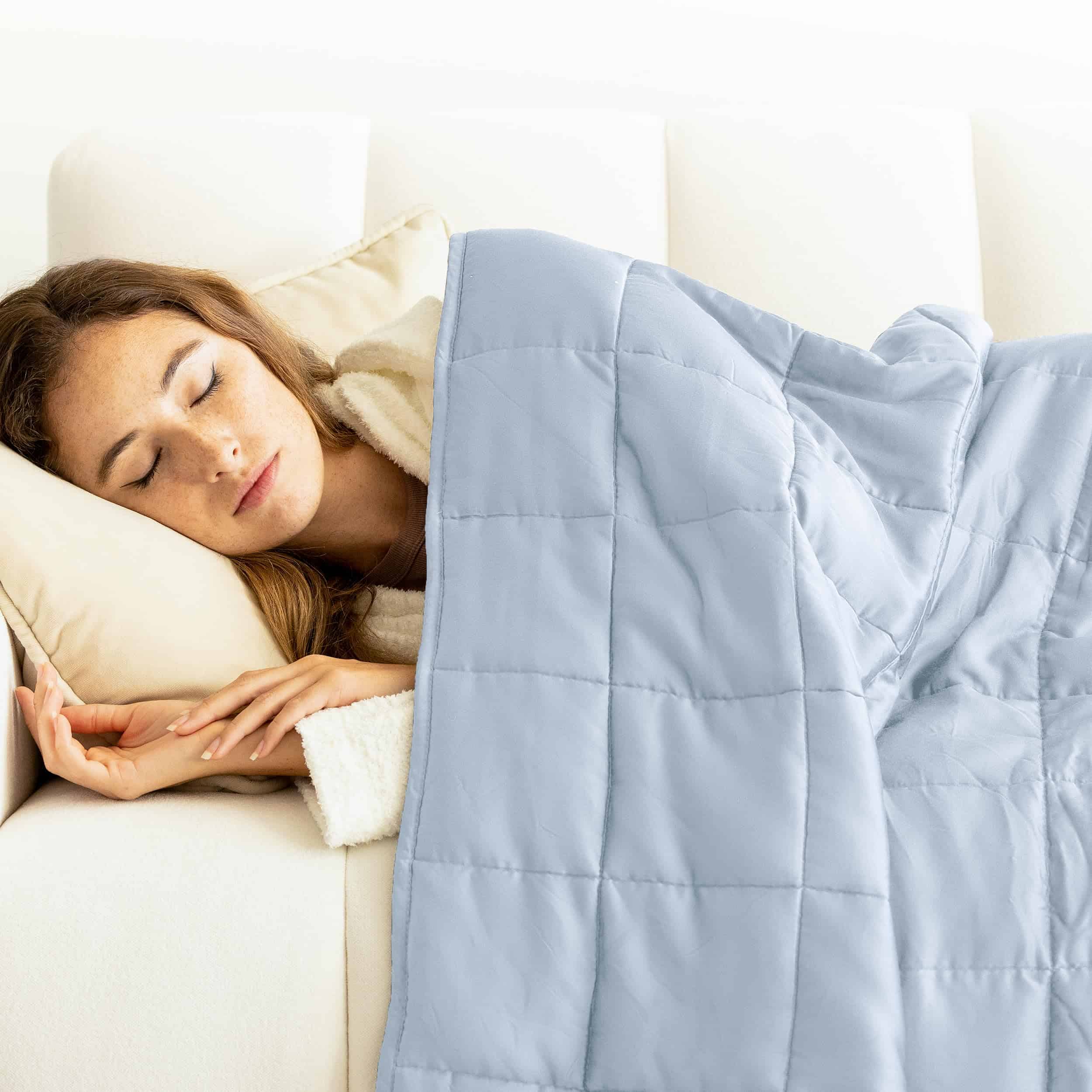 Manta Ponderada de Algodón Luna Luxe para -Azul Claro