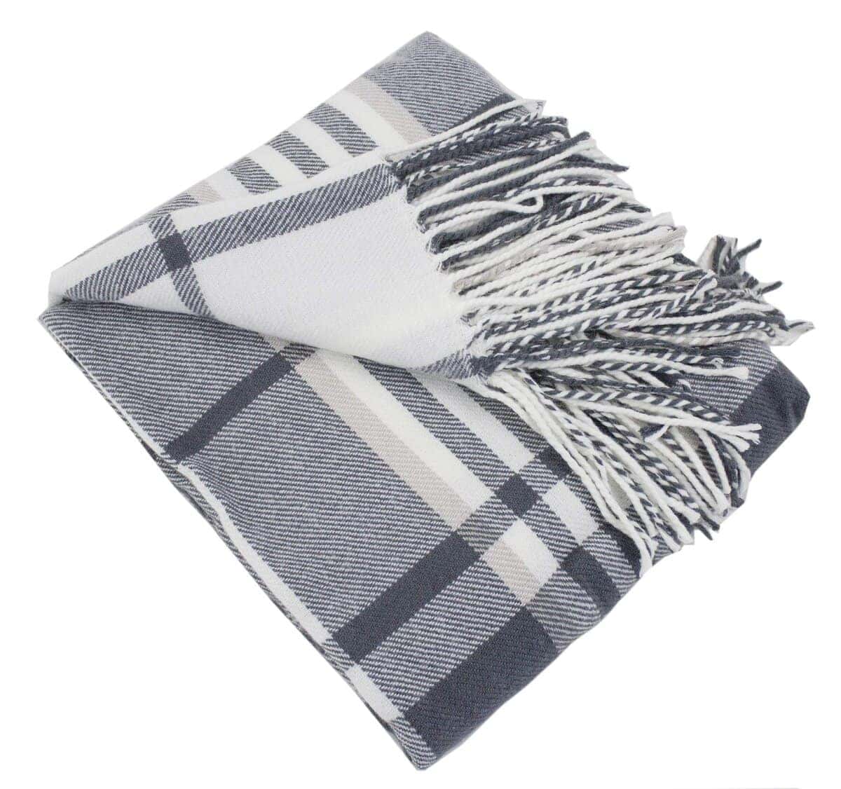 Manta de Diseño a Cuadros Fennco Styles con Borlas, 50" x - Imagen 3