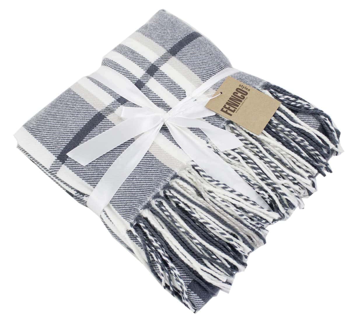 Manta de Diseño a Cuadros Fennco Styles con Borlas, 50" x - Imagen 5