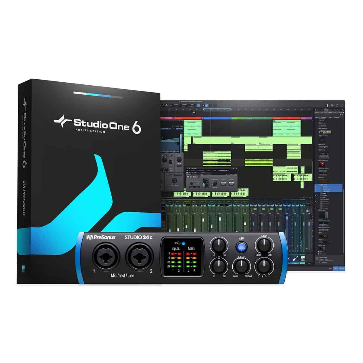Interfaz de Audio USB PreSonus Studio 24c 2x2, 192 kHz con