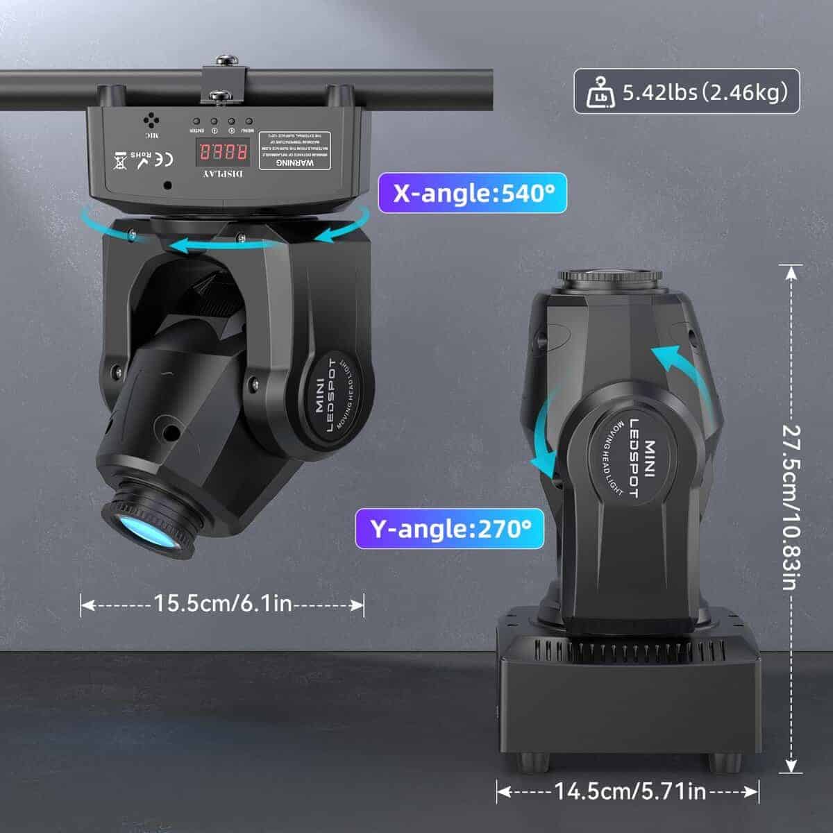 U`King Luces de Cabeza Móvil LED de 60W con Control Remoto - Imagen 7