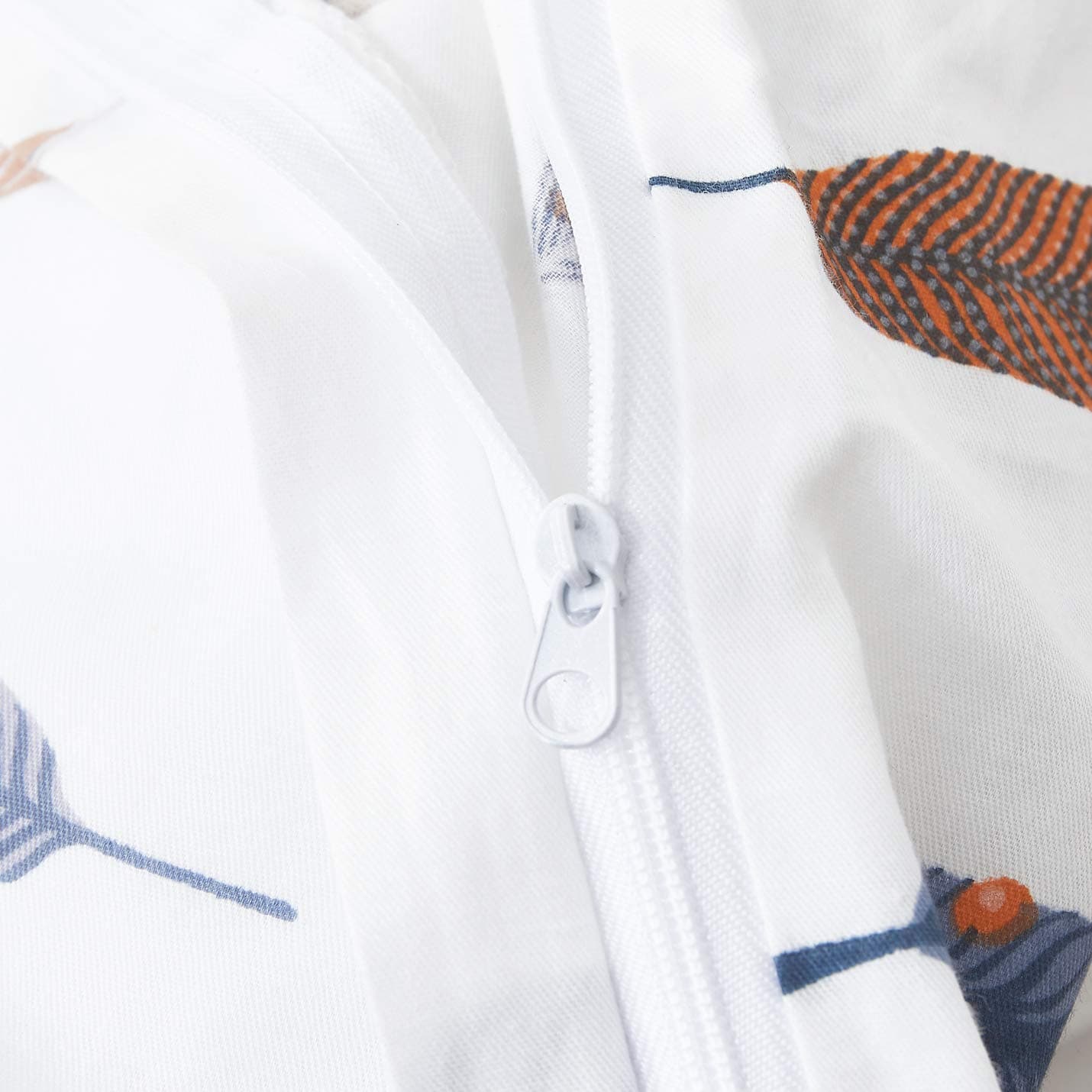 YuHeGuoJi Juego de Funda de Edredón Pluma Azul Blanca King - Imagen 4