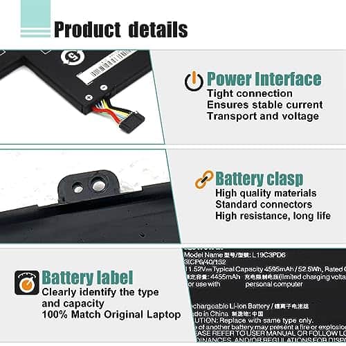 BOWEIRUI L19C3PD6 L19M3PD6 Batería de Repuesto para Lenovo - Imagen 5