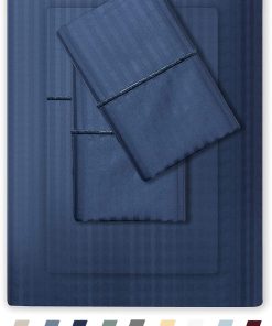 Juego de sábanas Damasco Feather & Stitch 500 -Azul Oscuro